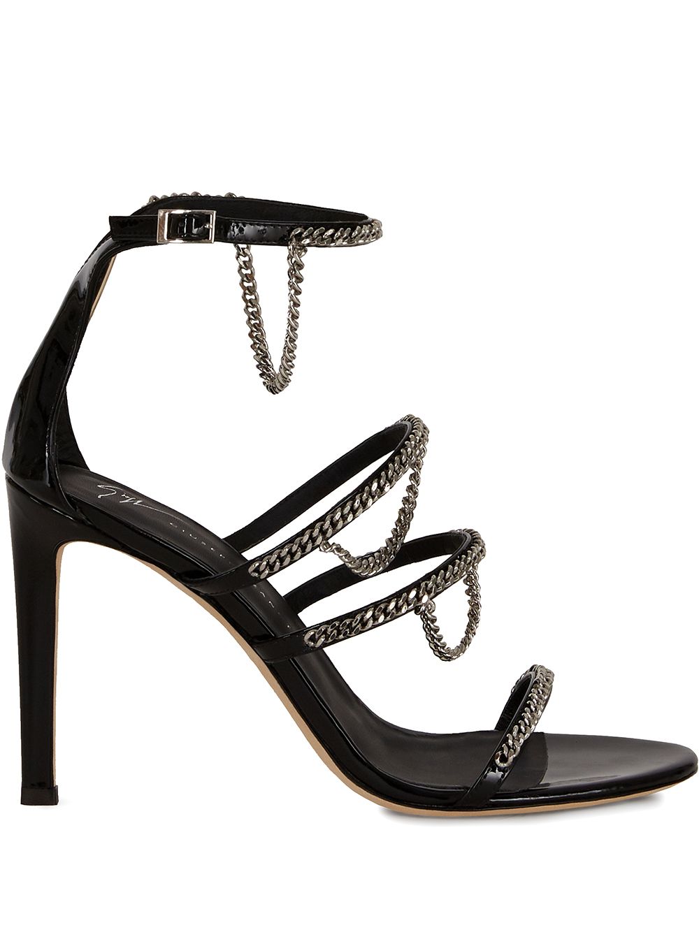 Giuseppe Zanotti Catena 搭链带凉鞋 - 黑色