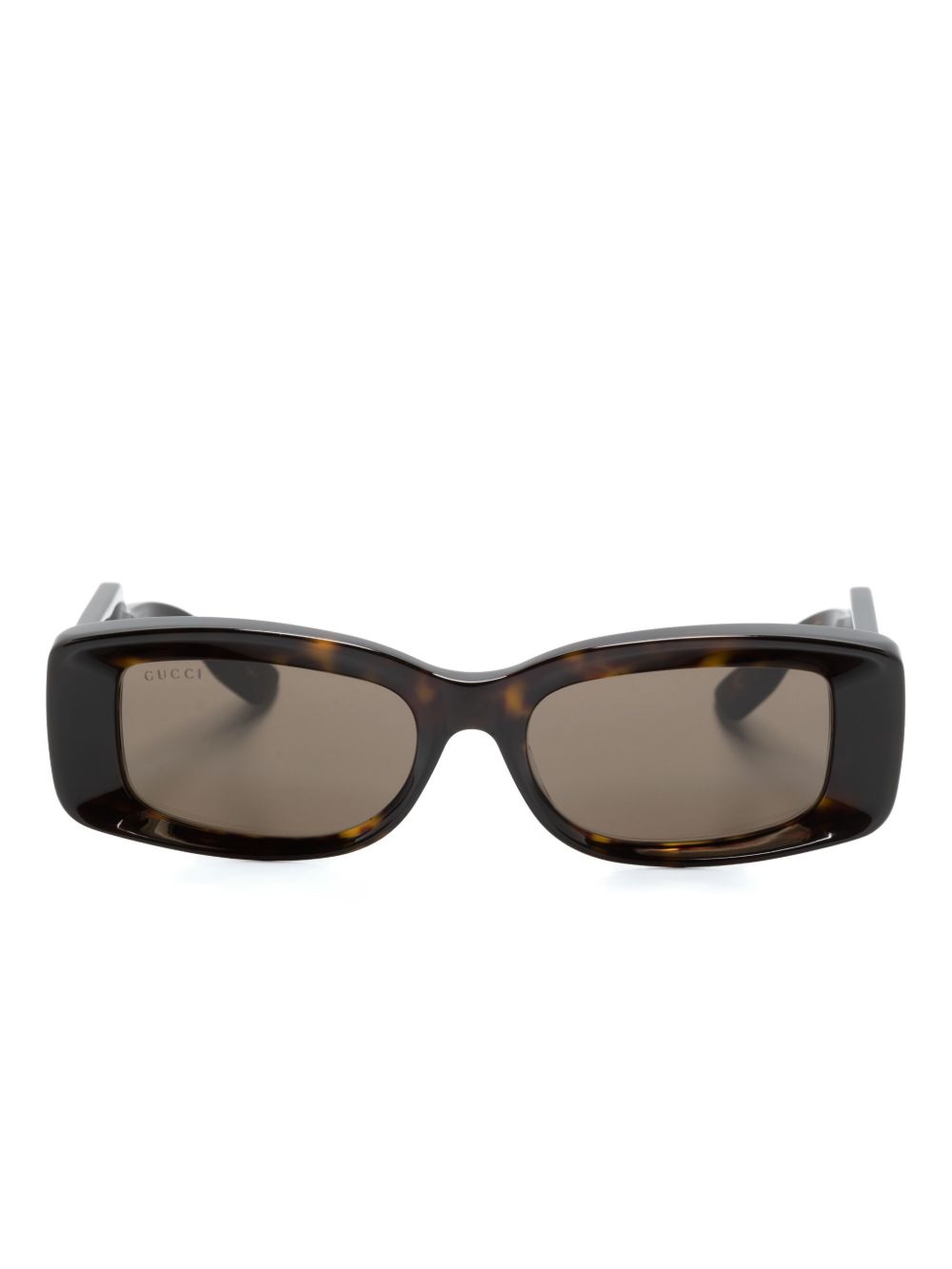 Gucci Eyewear 长方形框太阳眼镜 - 褐色