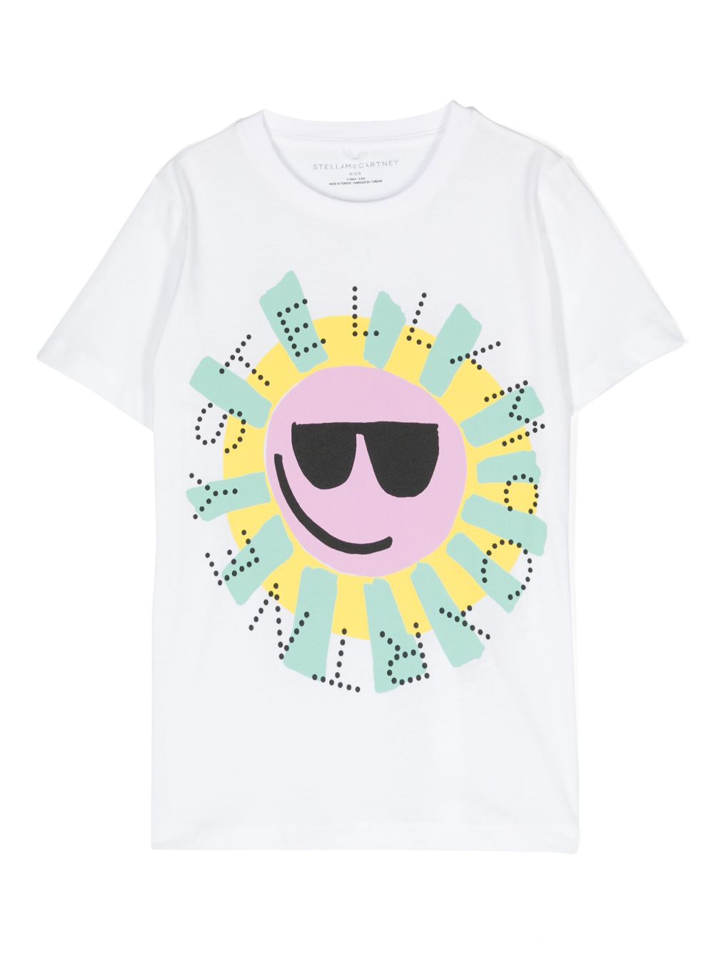 Stella McCartney Kids logo印花棉T恤 - 白色