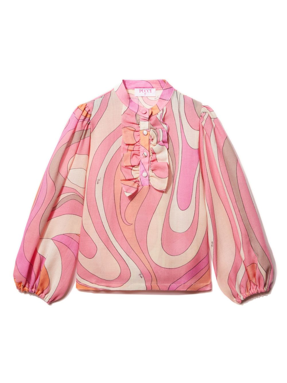 PUCCI Junior Marmo 印花羊毛罩衫 - 粉色