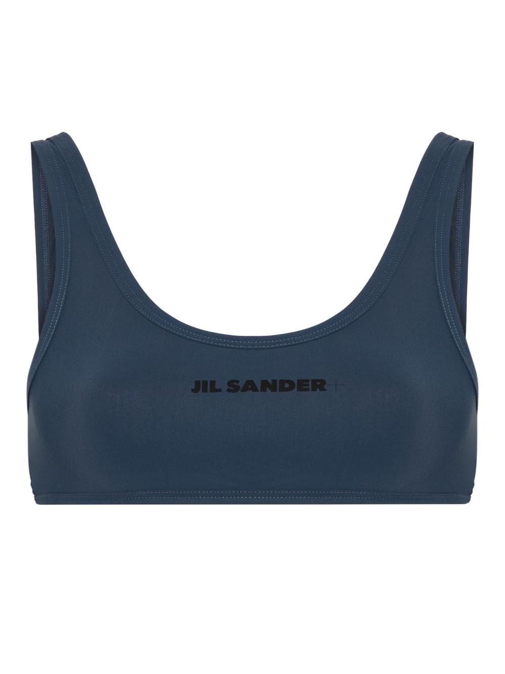Jil Sander logo印花比基尼上装 - 蓝色