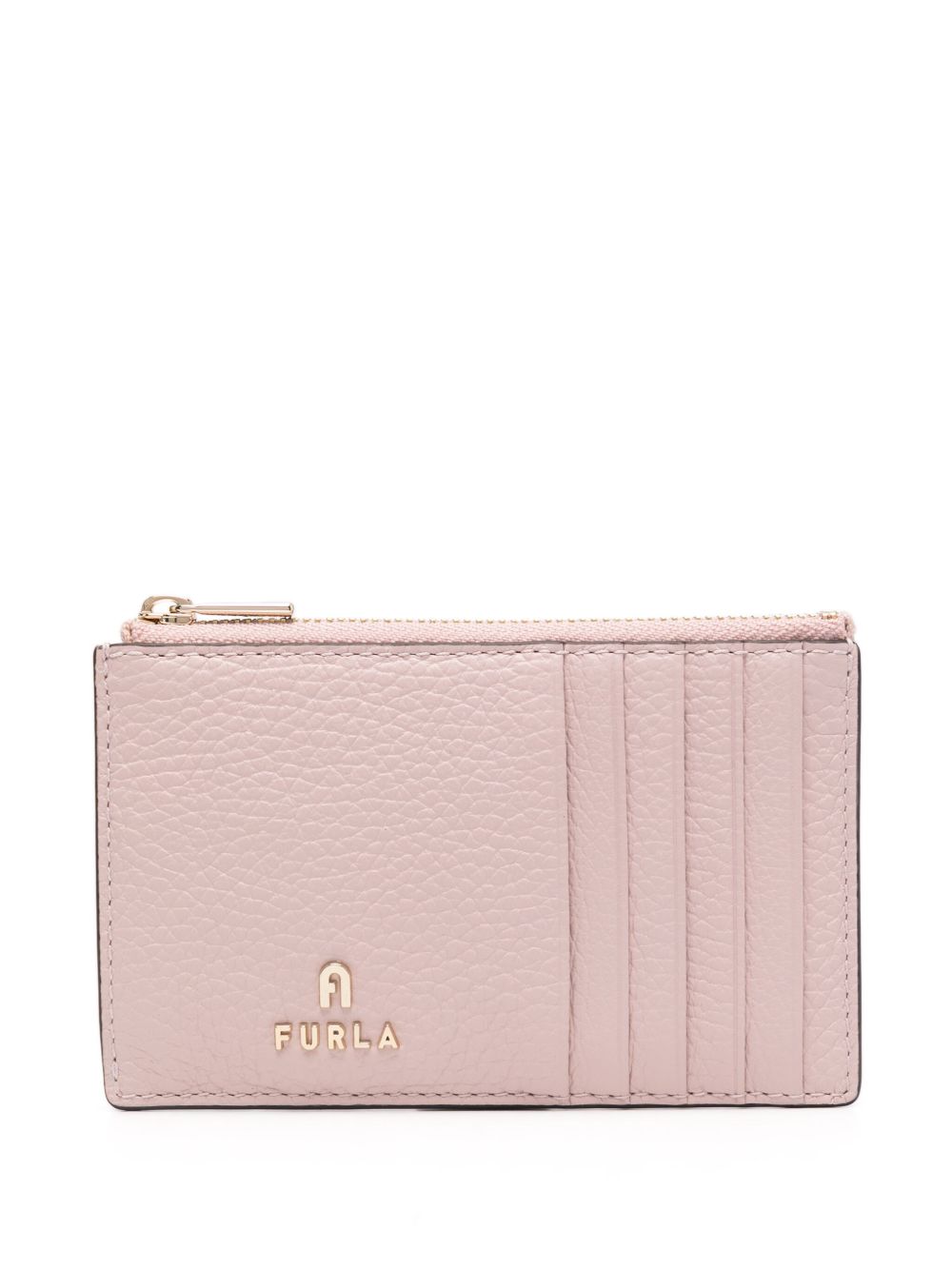 Furla logo标牌皮质卡夹 - 粉色
