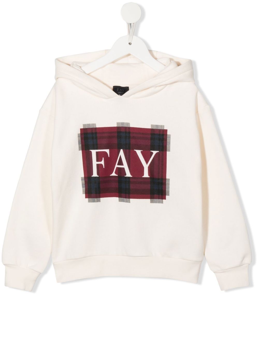 Fay Kids logo格纹连帽衫 - 中性色