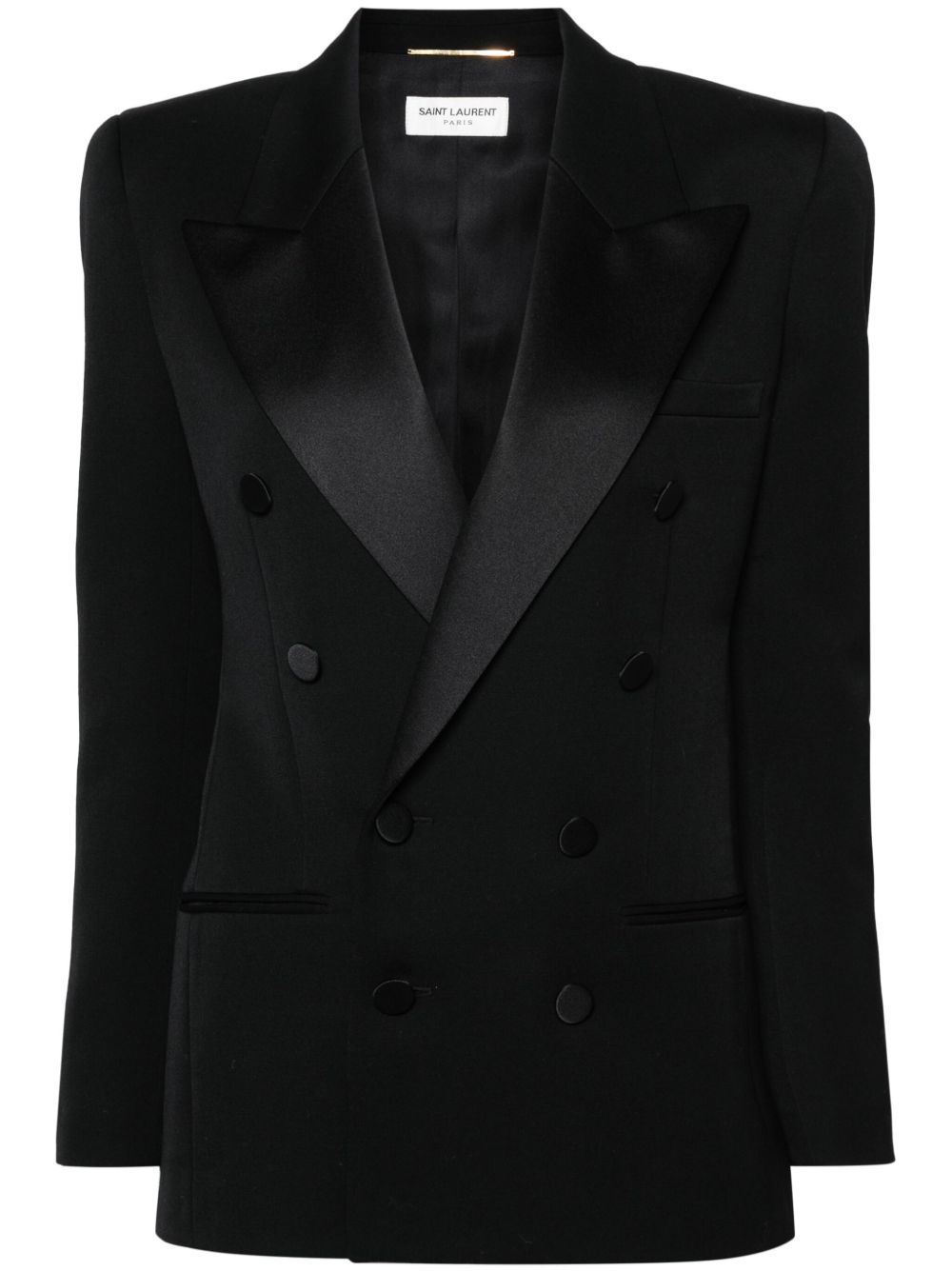 Saint Laurent Leger Armure 双排扣西装夹克 - 黑色