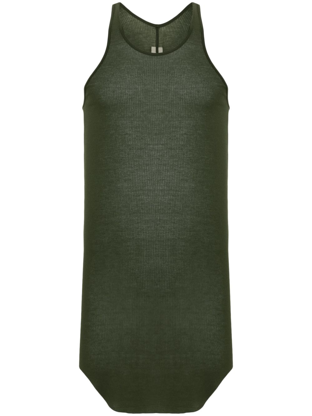 Rick Owens Basic 细罗纹坦克背心 - 绿色
