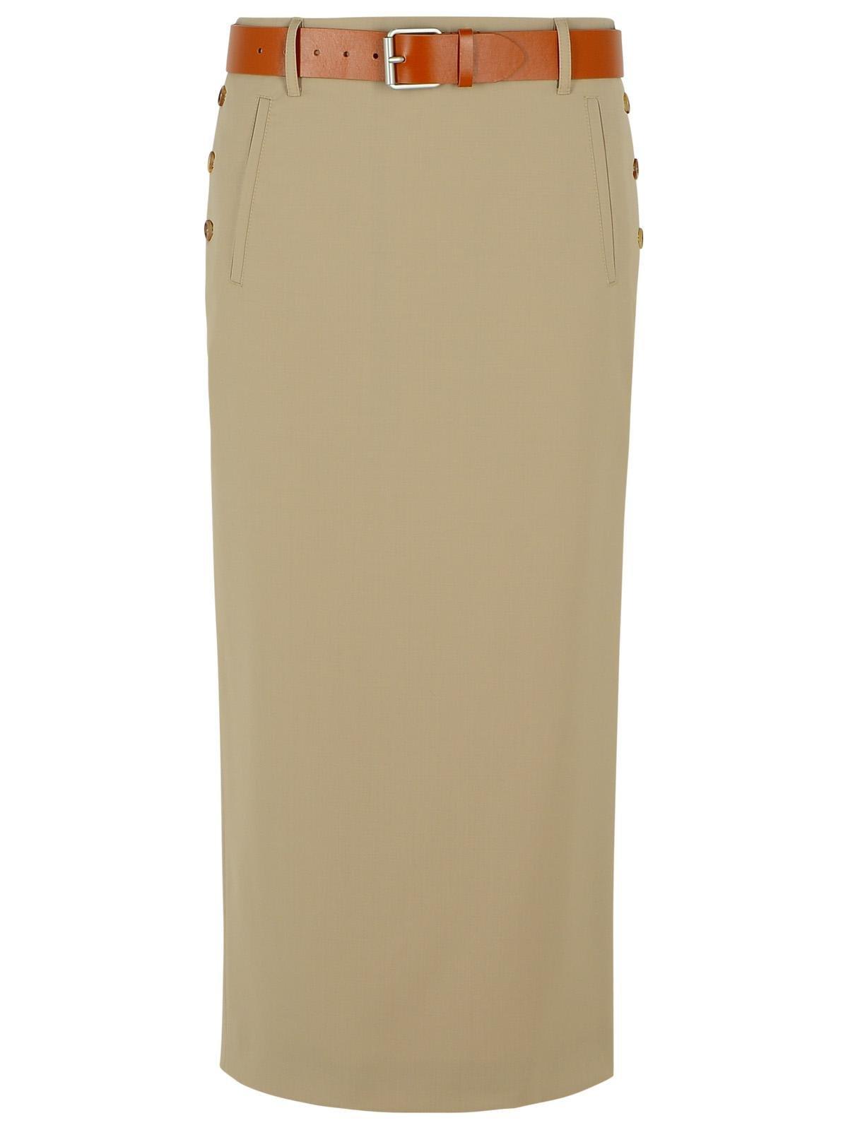 Moschino Belted Buckle Detailed Midi Skirt