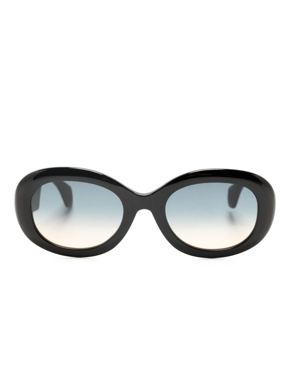 Vivienne Westwood Vivienne 椭圆框太阳眼镜 - 黑色