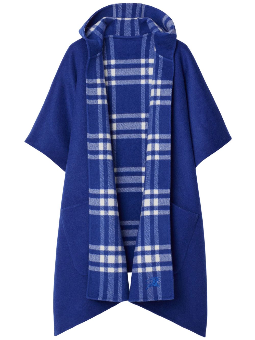 Burberry Vintage Check 双面羊绒斗篷 - 蓝色