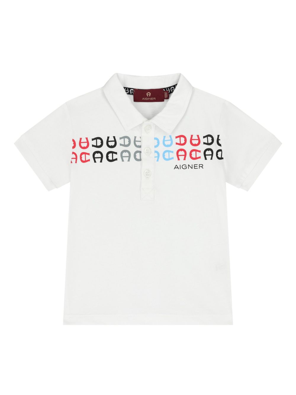Aigner Kids logo印花polo衫 - 白色