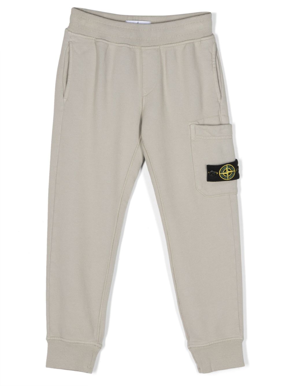 Stone Island Junior 罗盘图案棉运动裤 - 灰色