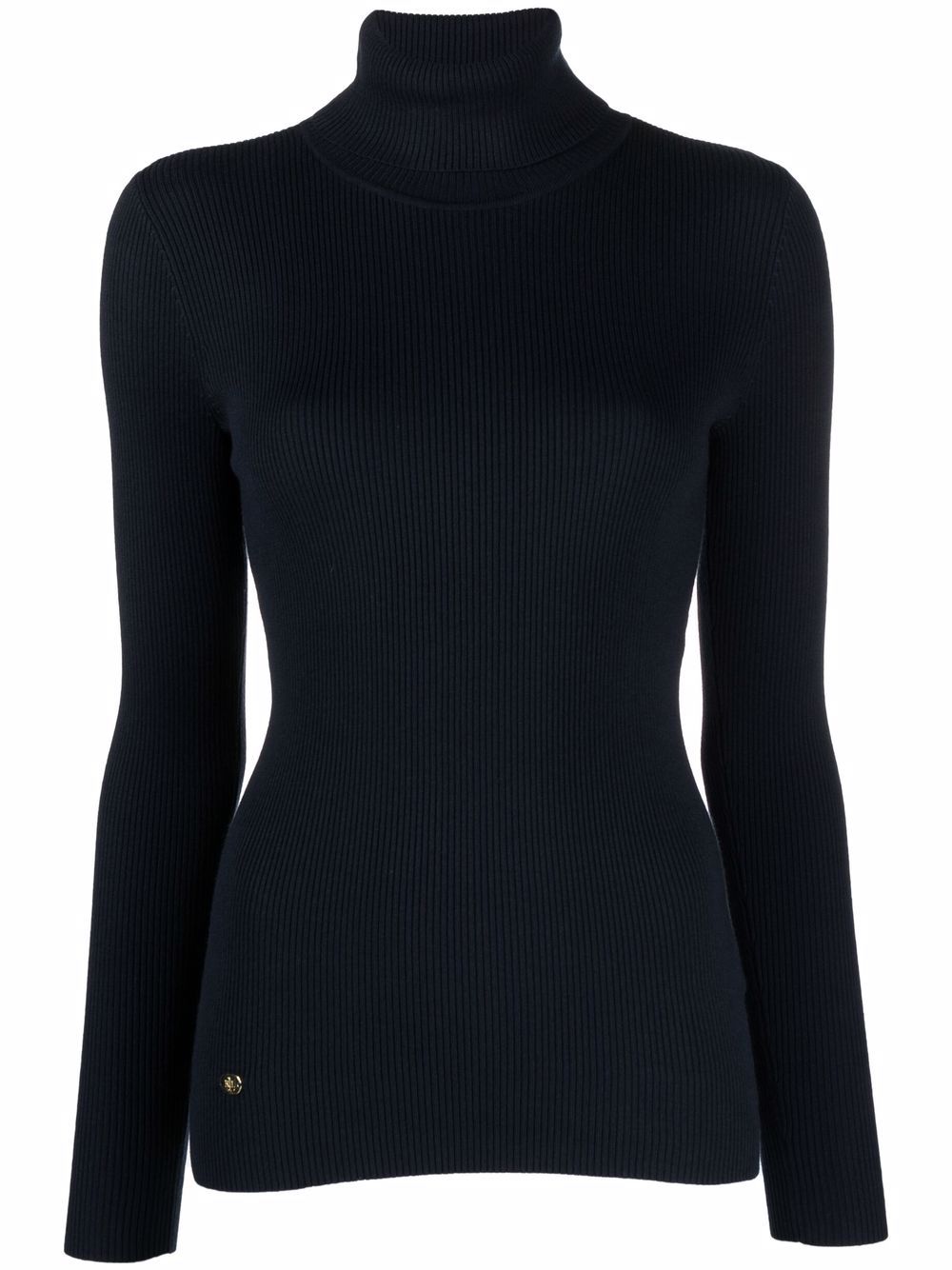 Lauren Ralph Lauren logo标牌高领毛衣 - 蓝色