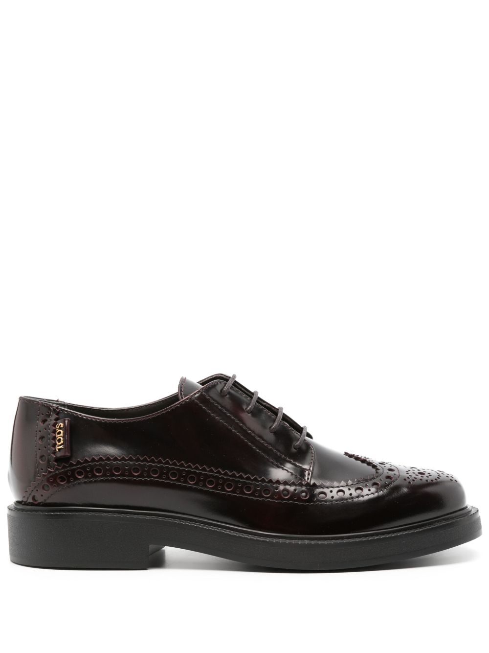 Tod's logo吊牌布洛克鞋 - 红色