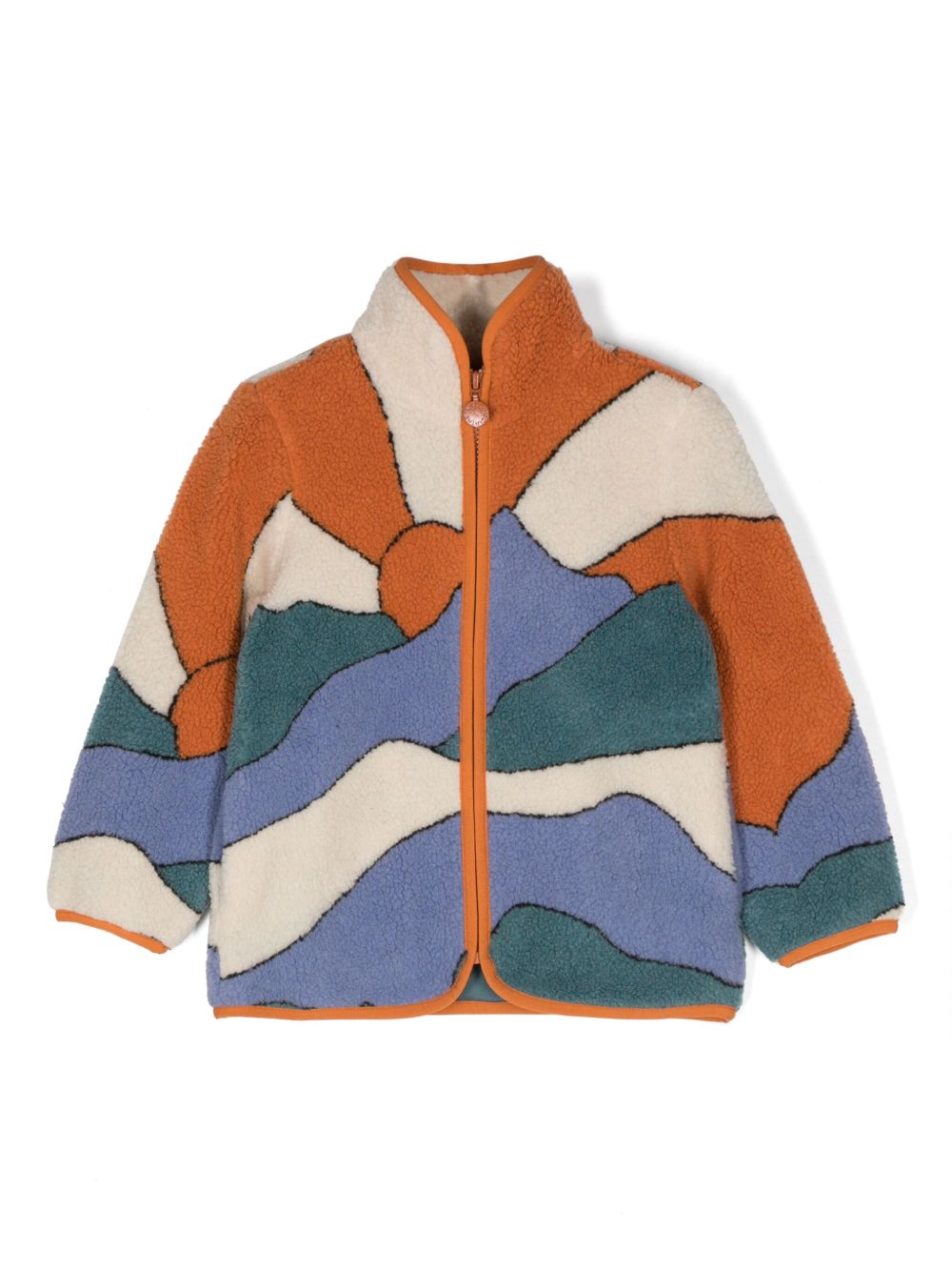 Stella McCartney Kids Sunrise Scene 抓绒夹克 - 橘色