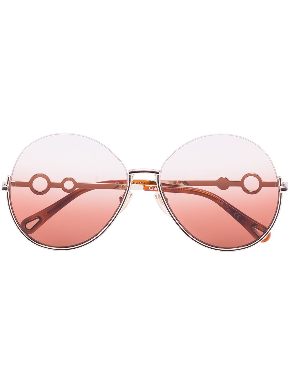 Chloé Eyewear Sofya 圆形镜框太阳眼镜 - 褐色