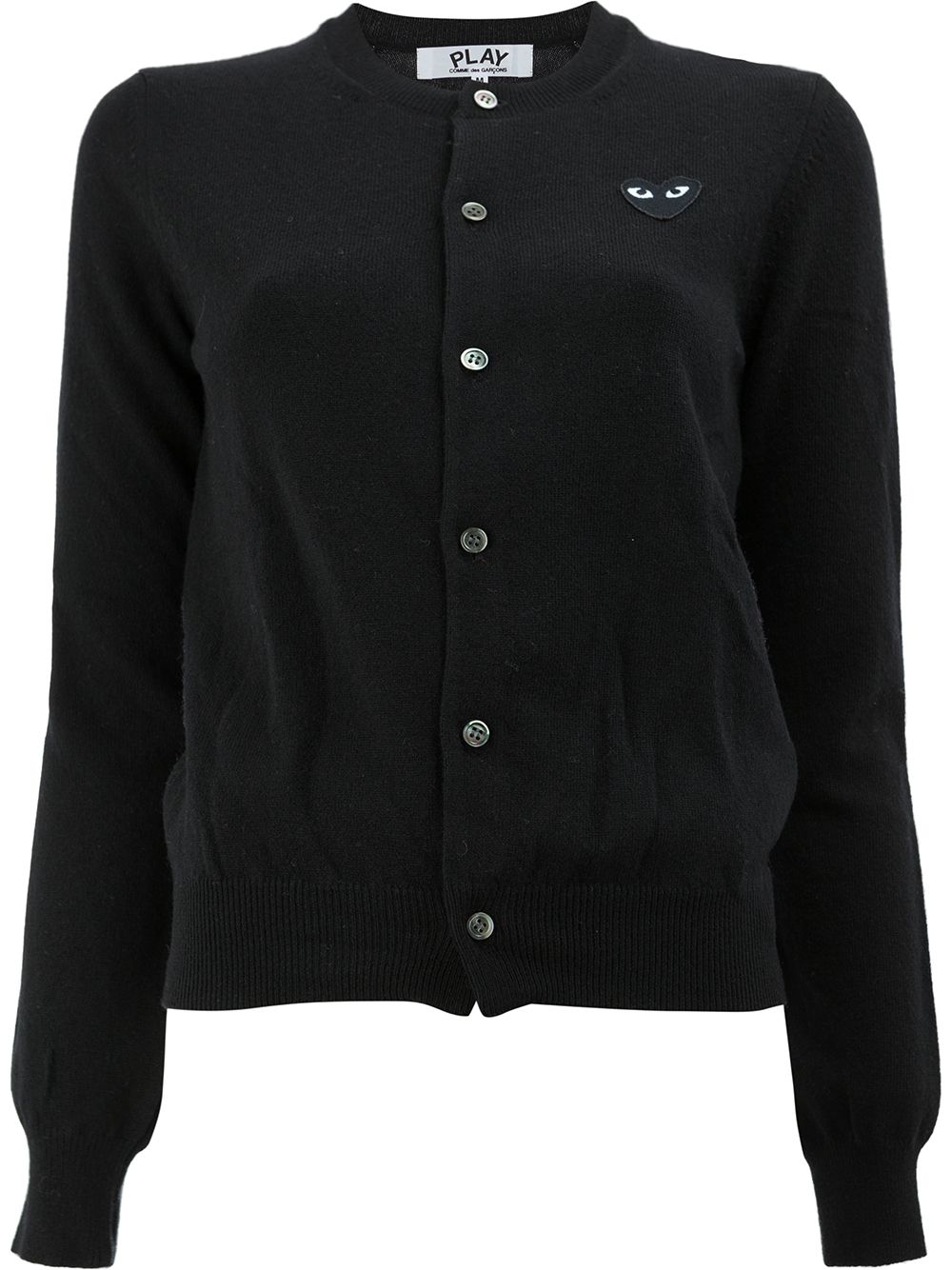 Comme Des Garçons Play 短款正面纽扣开衫 - 黑色