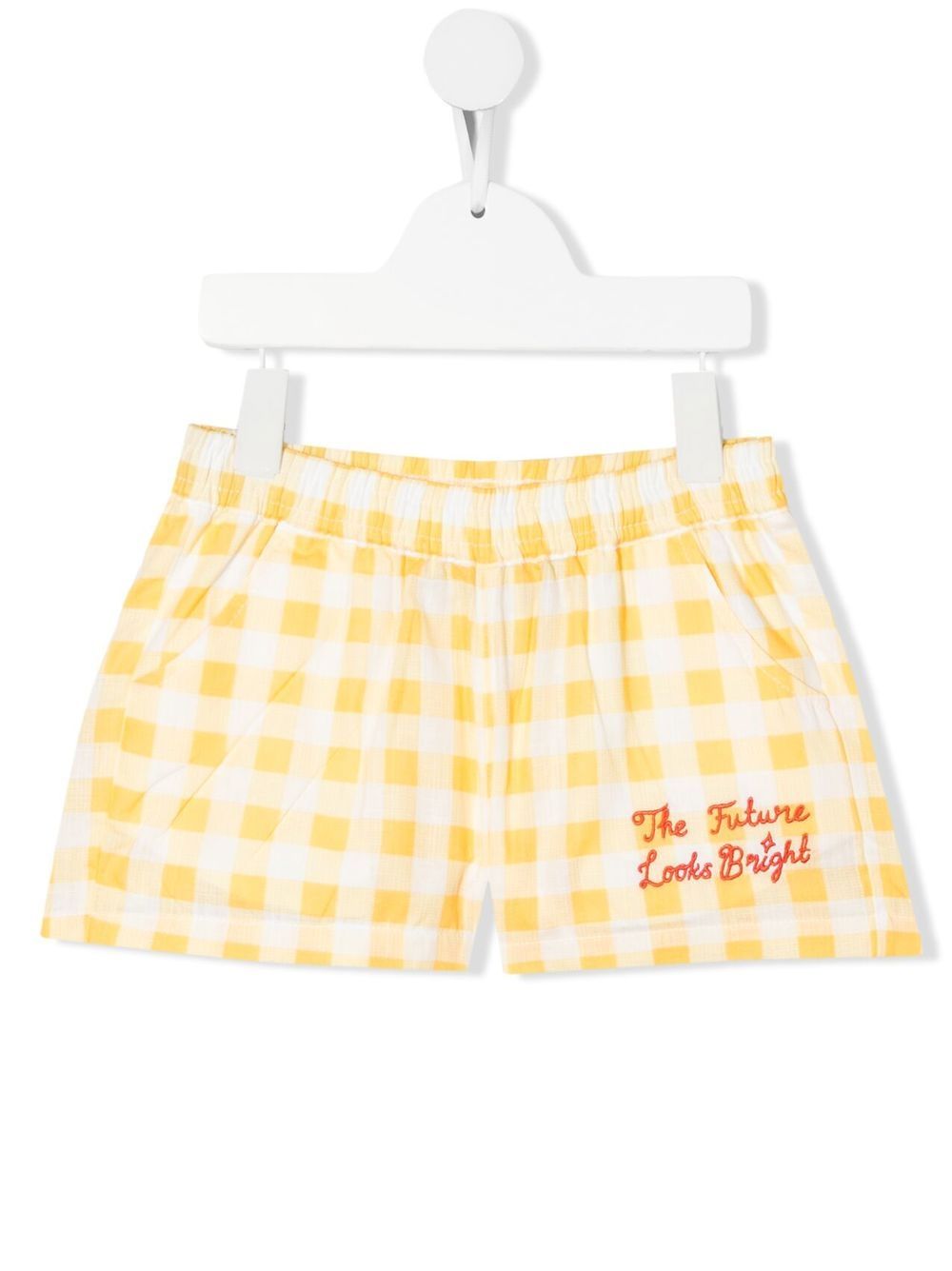 Mini Rodini logo格纹短裤 - 黄色