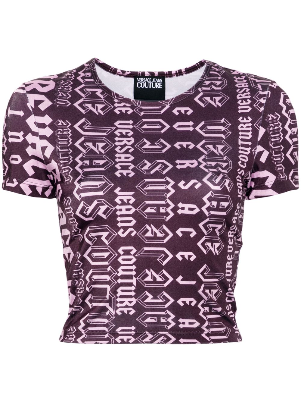 Versace Jeans Couture Logomania 短款T恤 - 紫色