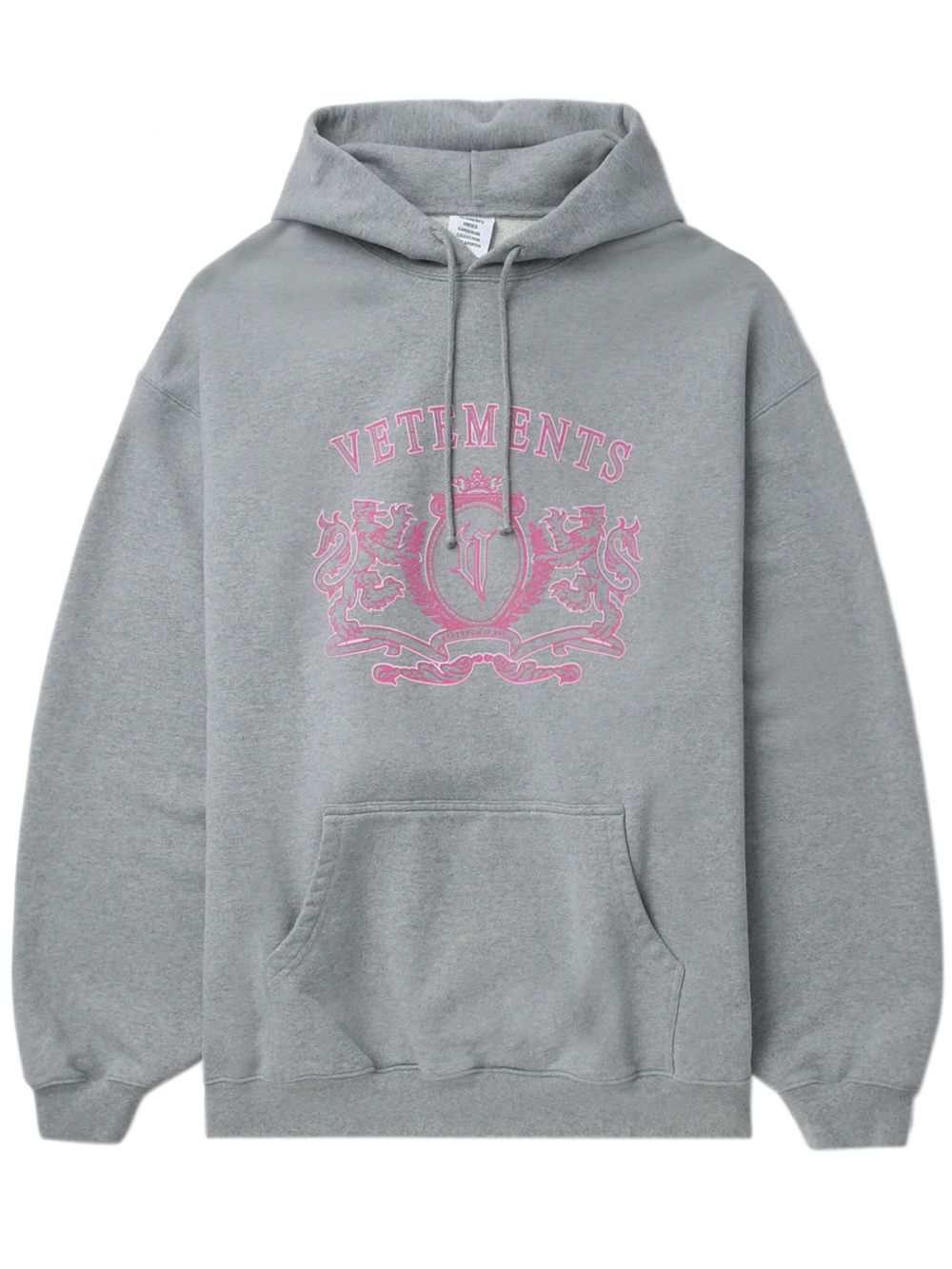 VETEMENTS logo印花连帽衫 - 灰色