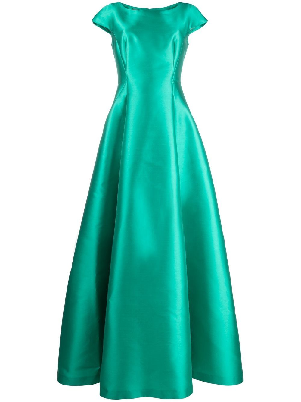 Alberta Ferretti 一字领伞形礼服 - 绿色