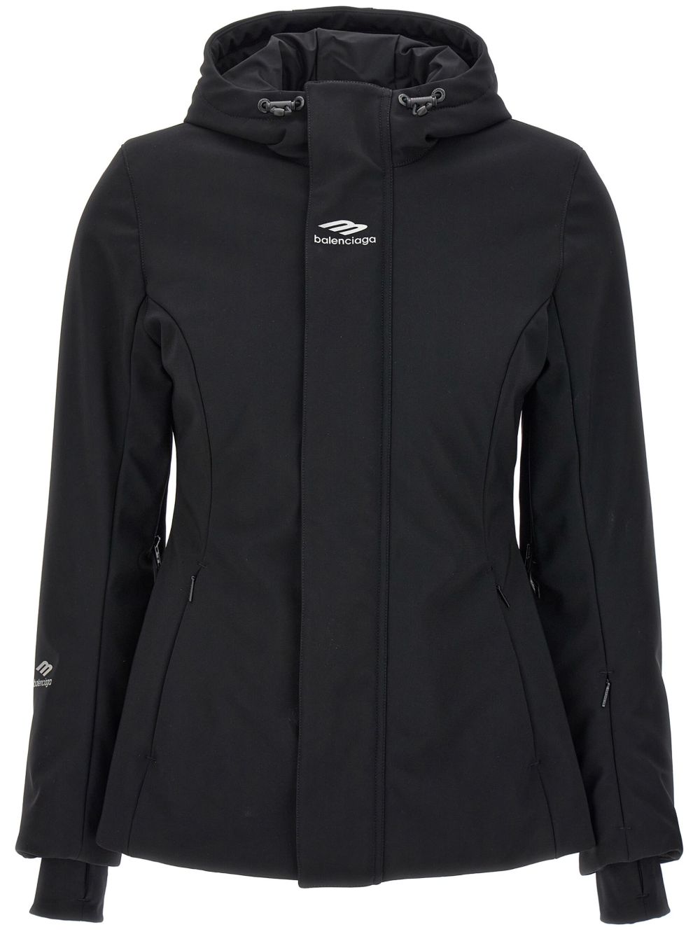 Balenciaga 3B Sports Icon Hourglass 滑雪派克大衣 - 黑色