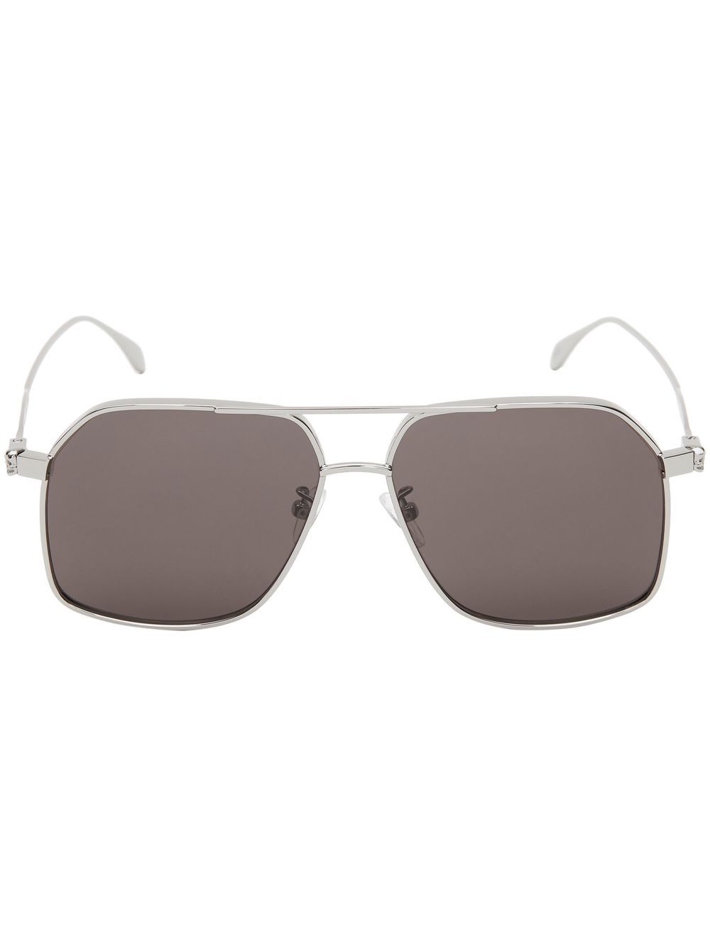 Alexander McQueen 飞行员太阳眼镜 - 银色