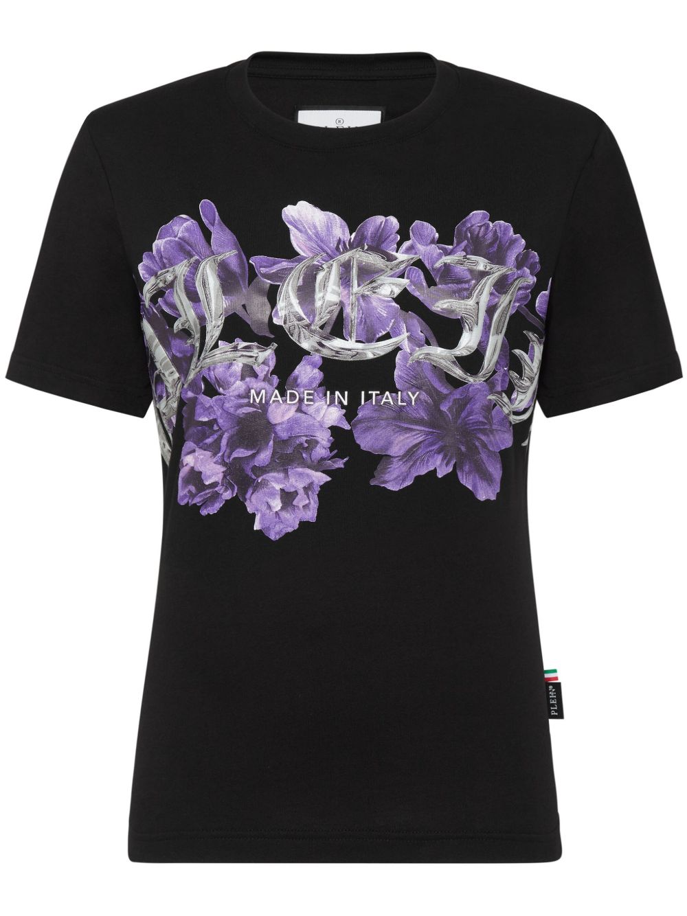 Philipp Plein logo印花棉T恤 - 黑色