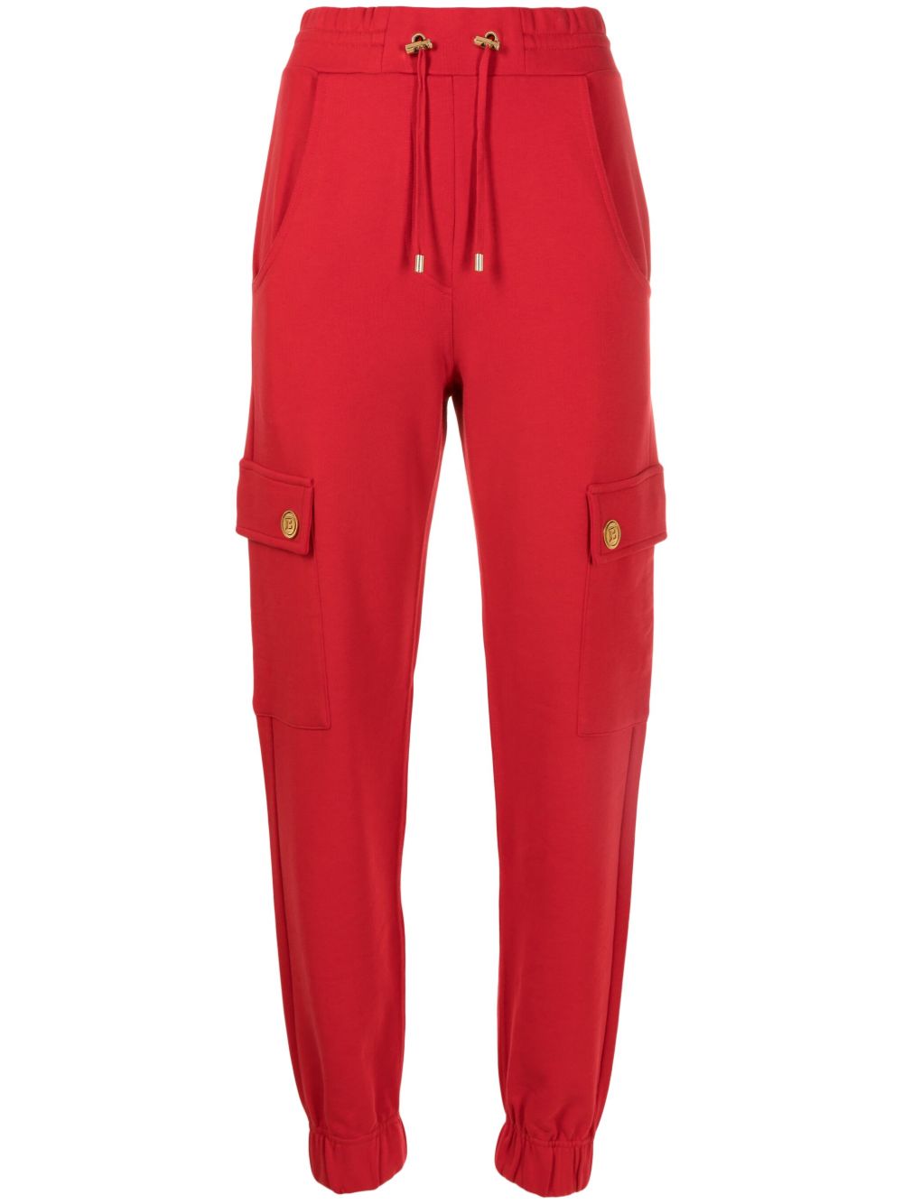 Balmain 抽绳工装运动裤 - 红色