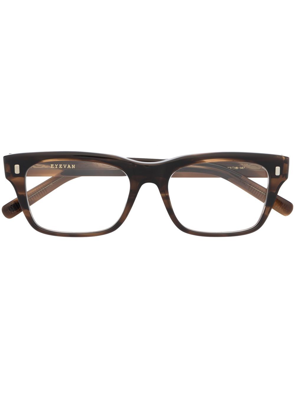 Eyevan7285 Delprado 长方形框眼镜 - 褐色