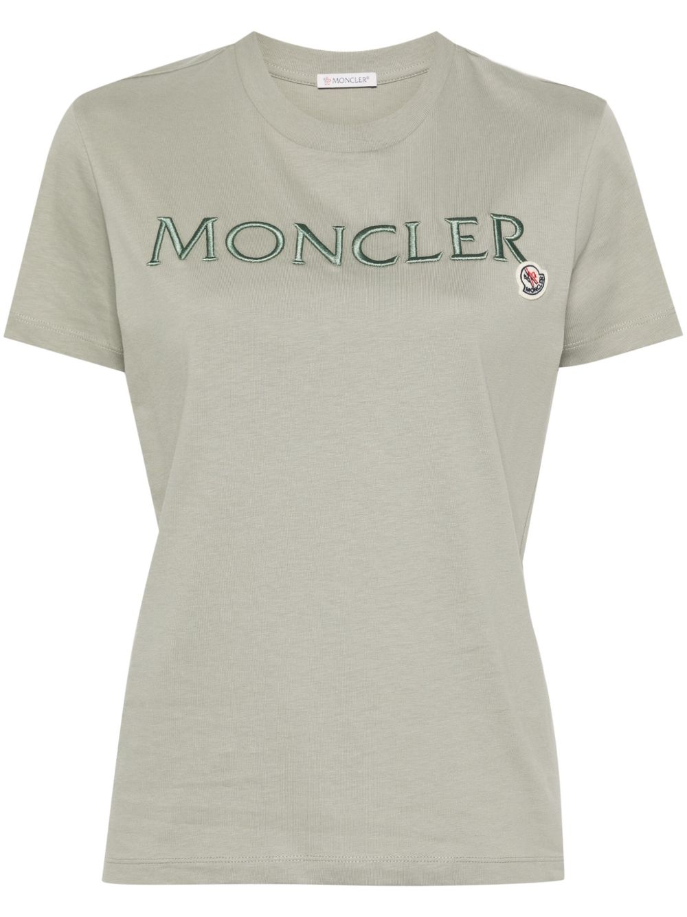 Moncler logo刺绣棉T恤 - 绿色