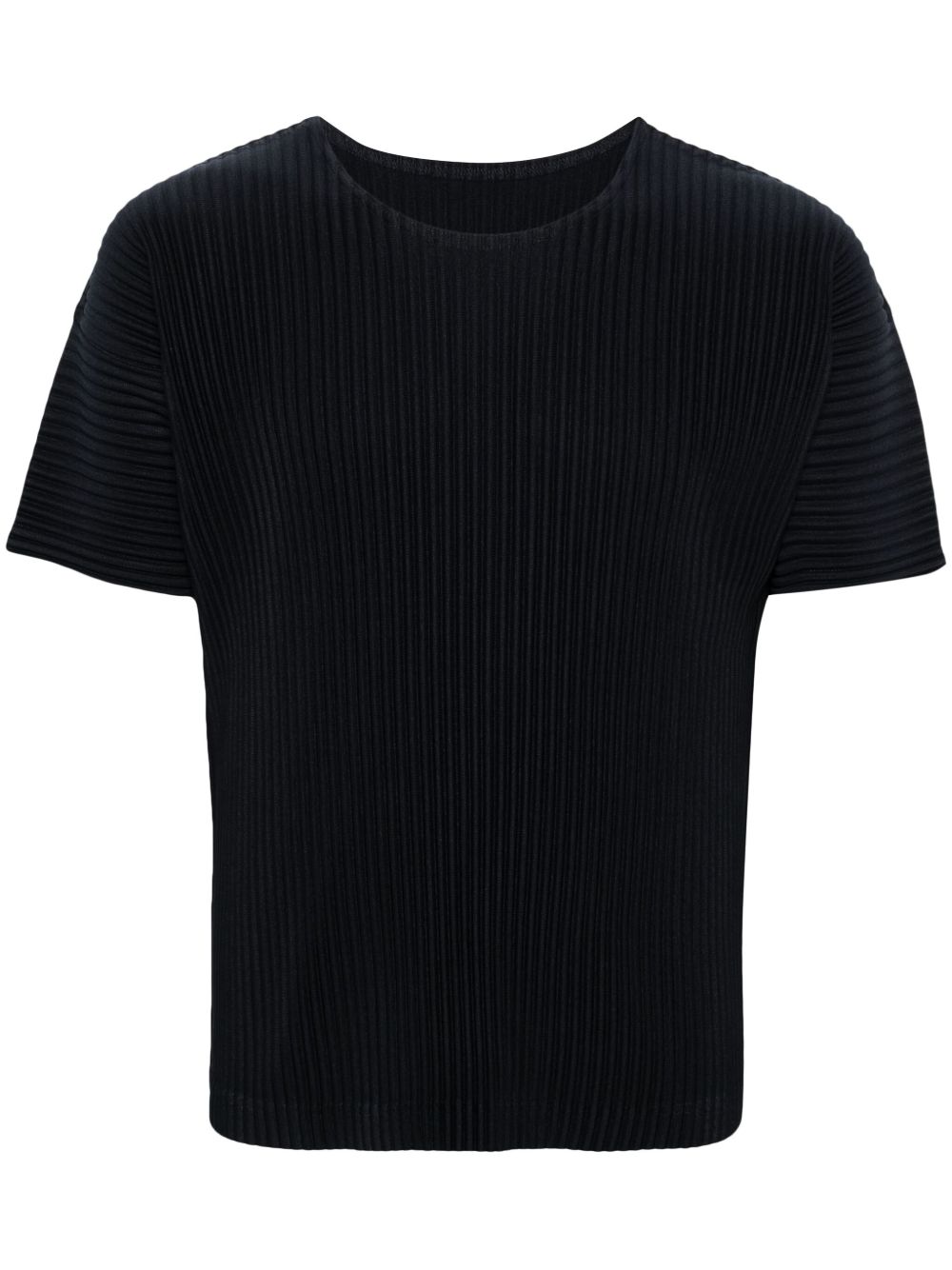 Homme Plissé Issey Miyake Basic 细褶圆领T恤 - 蓝色