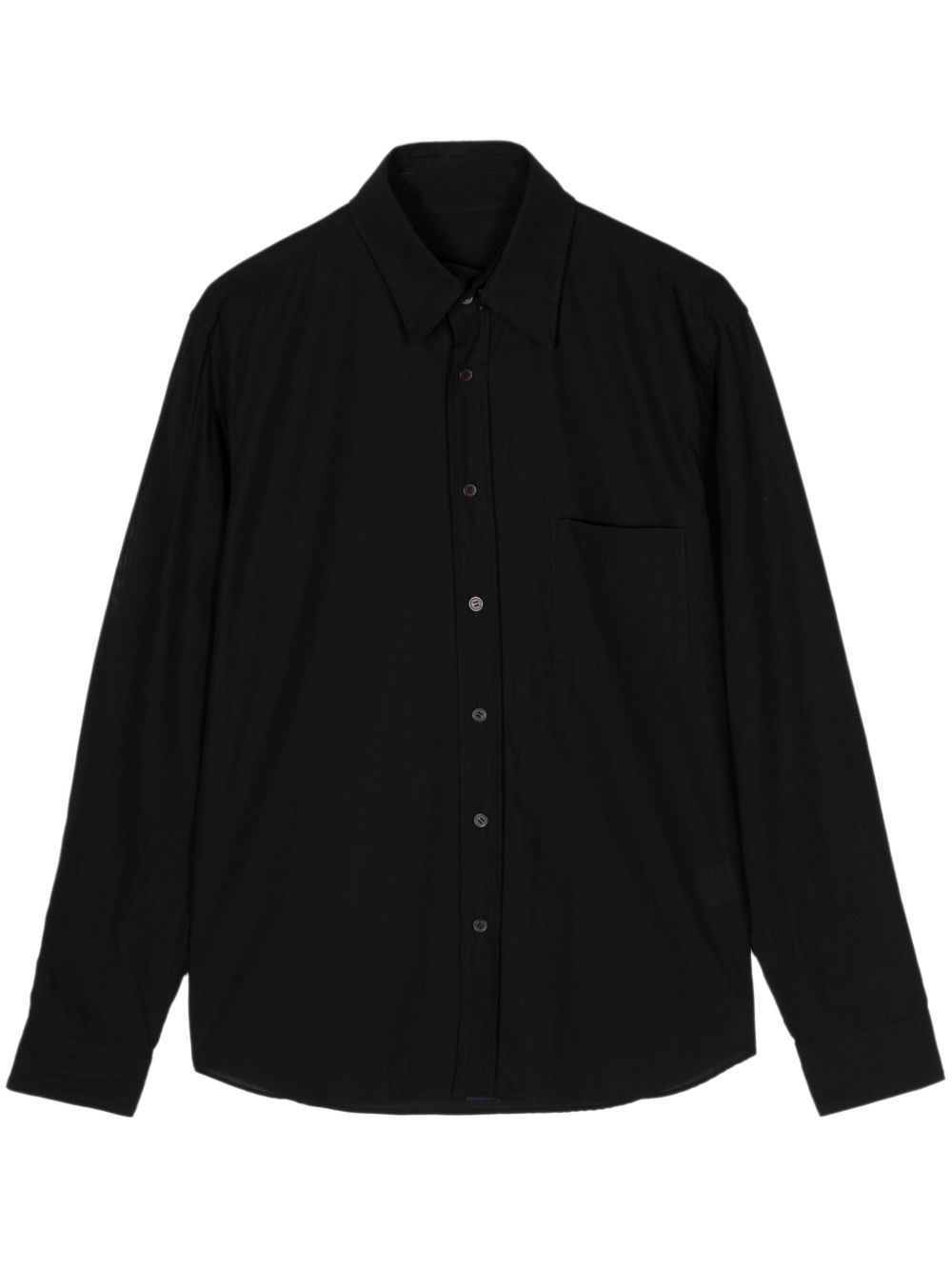 Yohji Yamamoto 可拆卸衣领棉衬衫 - 黑色