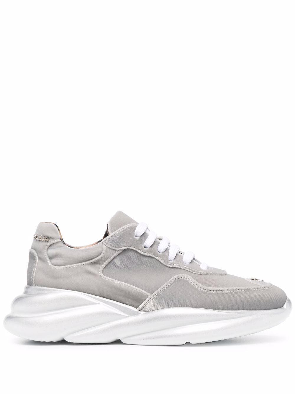 Philipp Plein Velvet Runner 金属感运动鞋 - 银色