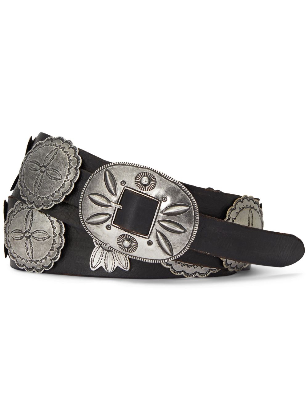 Ralph Lauren Purple Label Concho 腰带 - 黑色