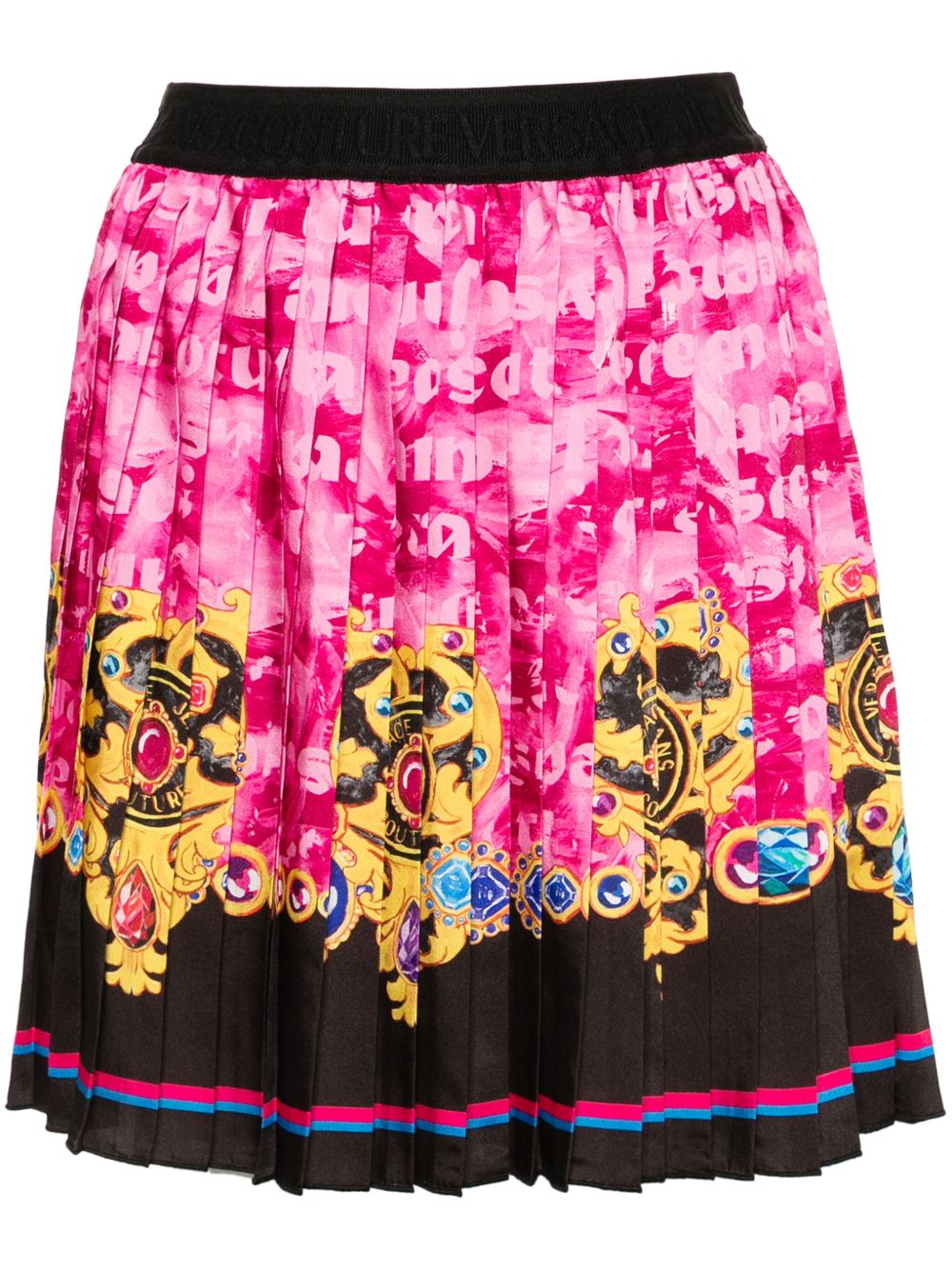 Versace Jeans Couture Heart Couture 百褶迷你半身裙 - 粉色