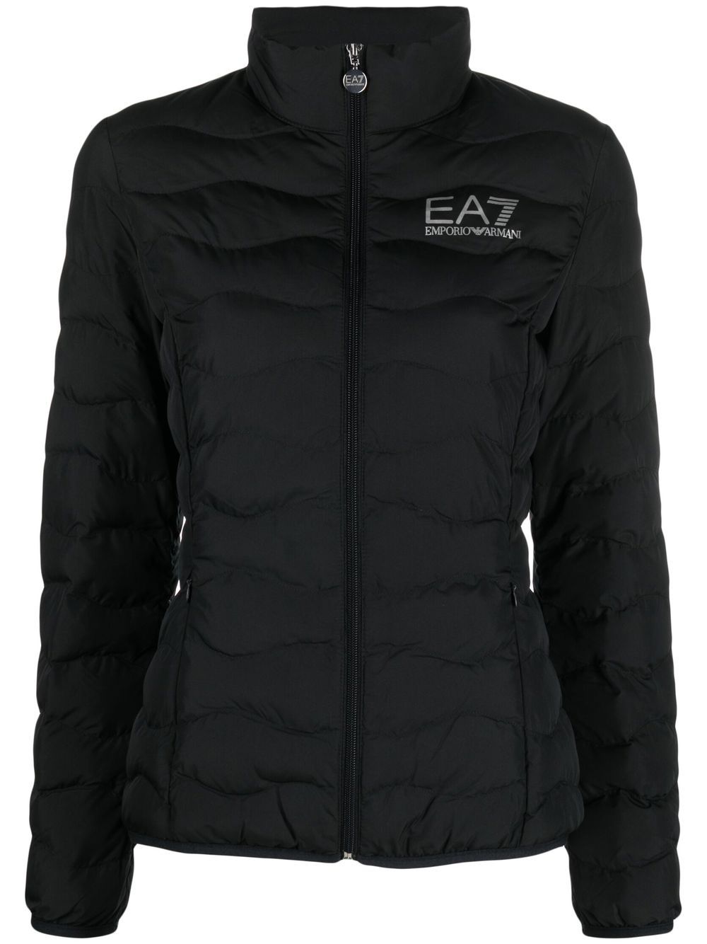 Ea7 Emporio Armani 连帽拉链夹克 - 黑色