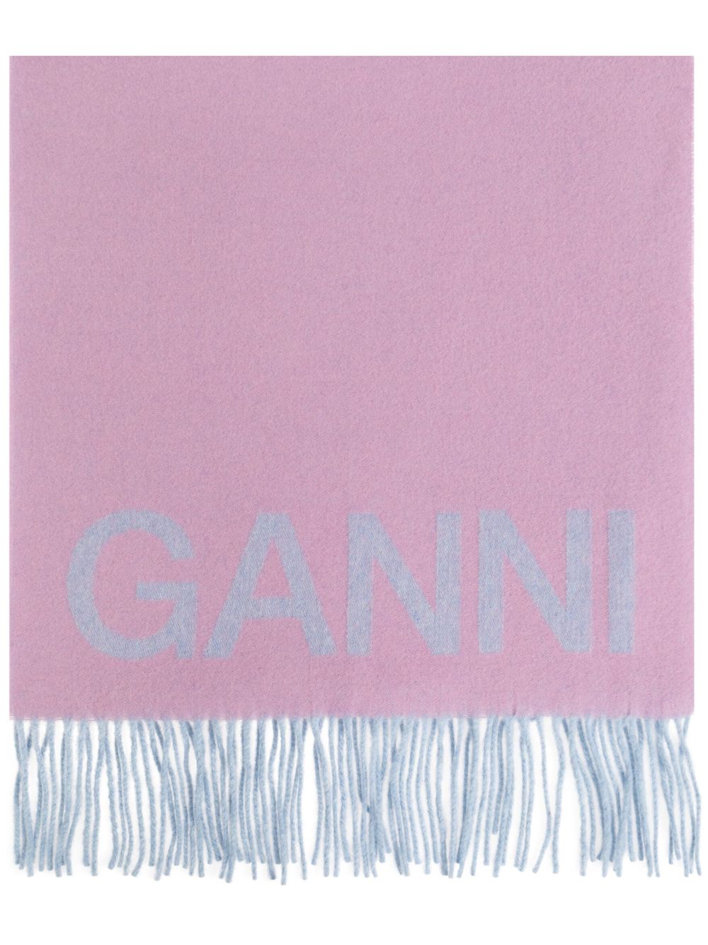 GANNI 流苏边围巾 - 粉色
