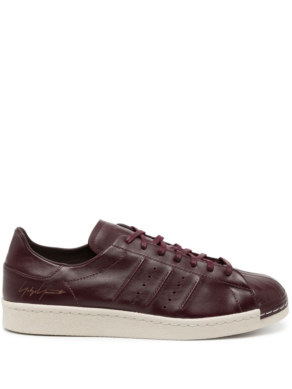adidas Y-3 Superstar 系带皮质运动鞋 - 红色