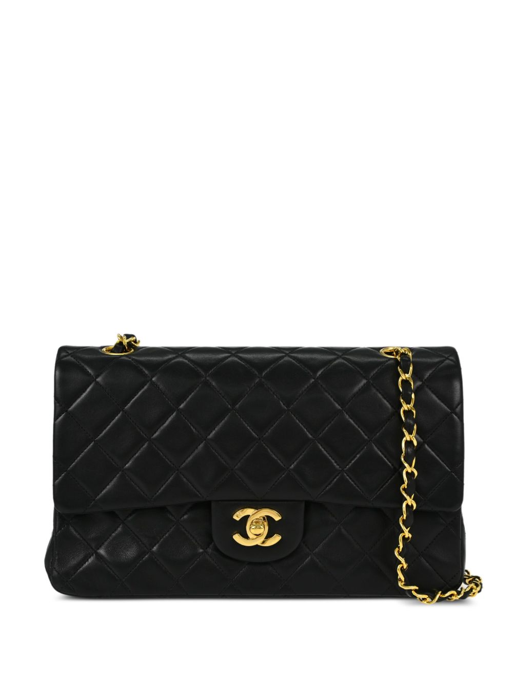 CHANEL Pre-Owned Double Flap 中号单肩包（1997年典藏款） - 黑色