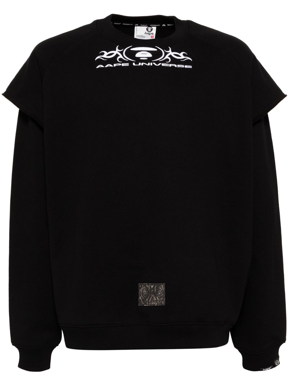 AAPE BY *A BATHING APE® 贴花刺绣卫衣 - 黑色
