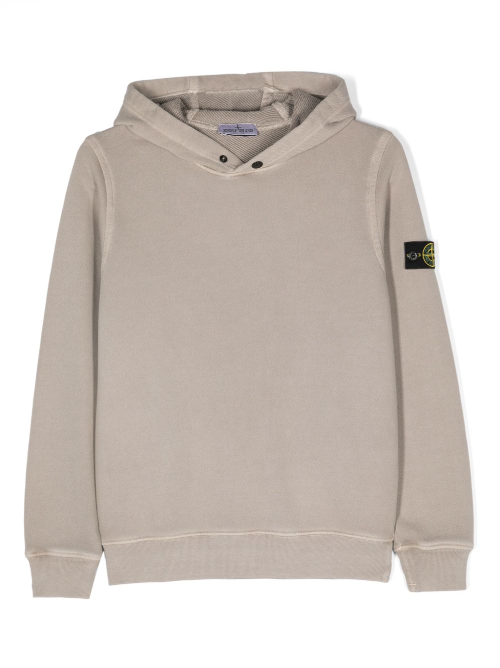 Stone Island Junior 罗盘徽章棉连帽衫 - 中性色