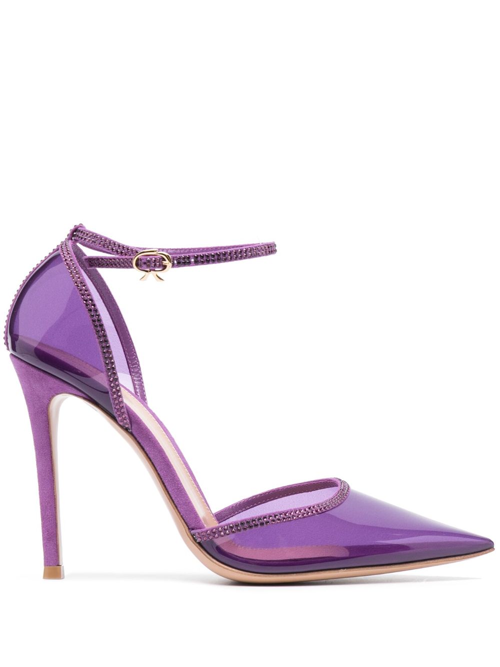 Gianvito Rossi Crystal Sabin 高跟鞋 - 紫色