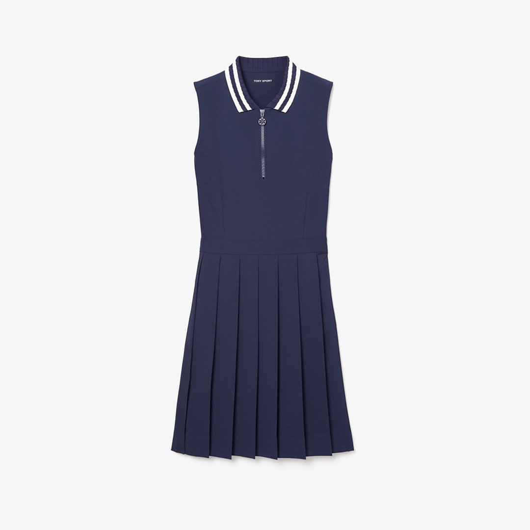 Tory Burch Performance Pleated Collar Golf Dress