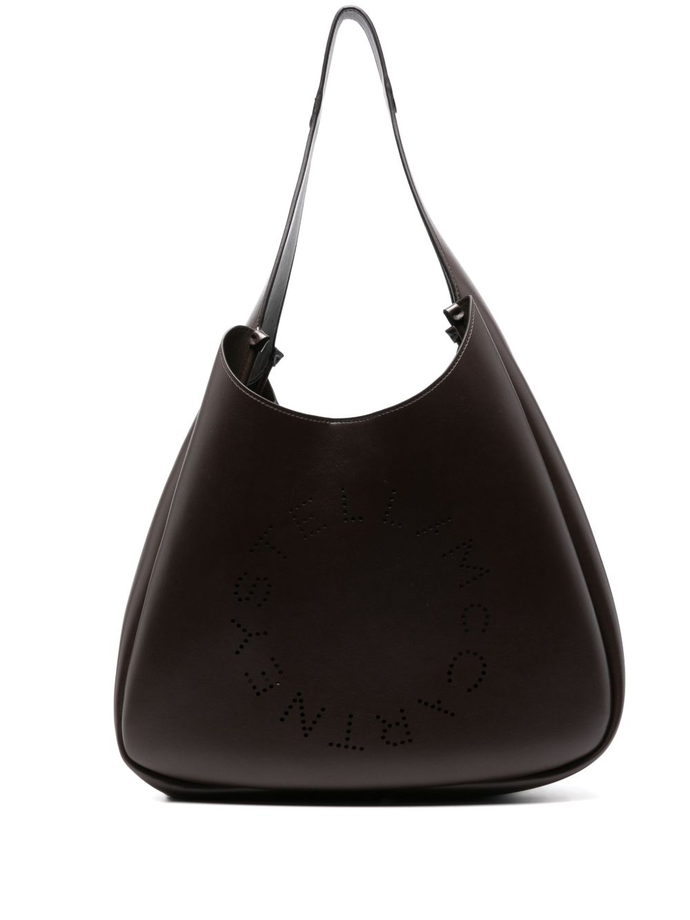 Stella McCartney 穿孔logo单肩包 - 褐色