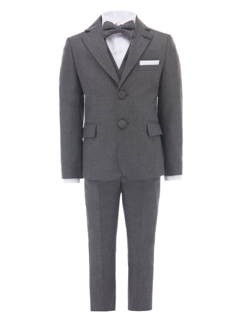 Moustache peak-lapels three-piece suit - 灰色