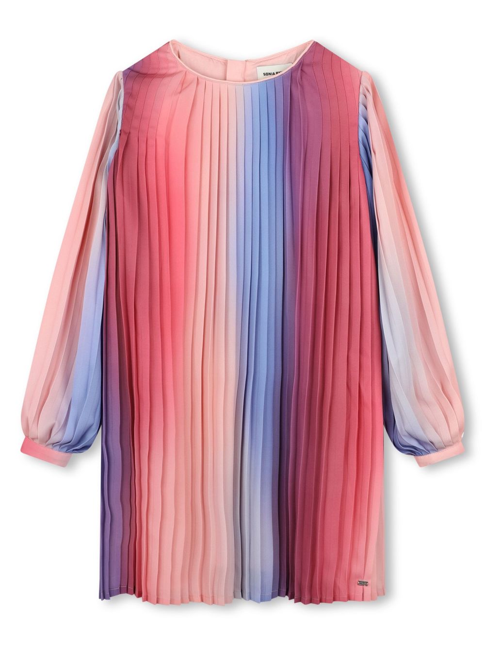 SONIA RYKIEL ENFANT 渐色效果百褶连衣裙 - 蓝色