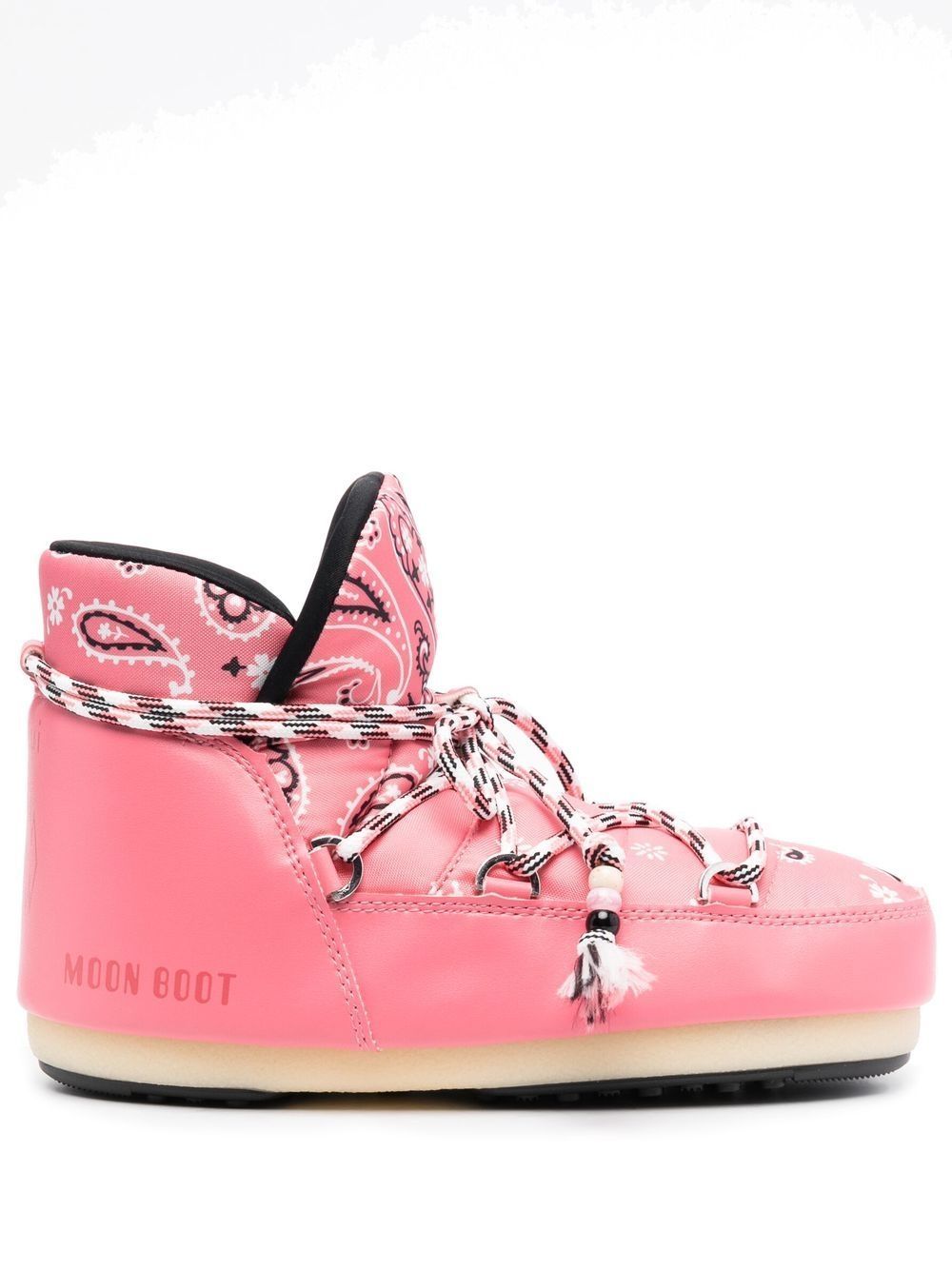 Alanui x Moon boot x Moon Boot 头巾印花短靴 - 粉色