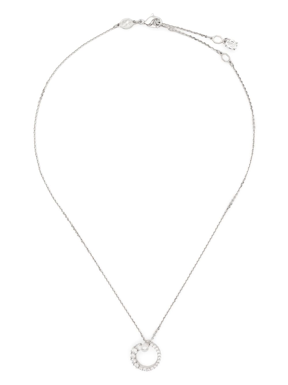 Swarovski Matrix 环形吊饰项链 - 银色