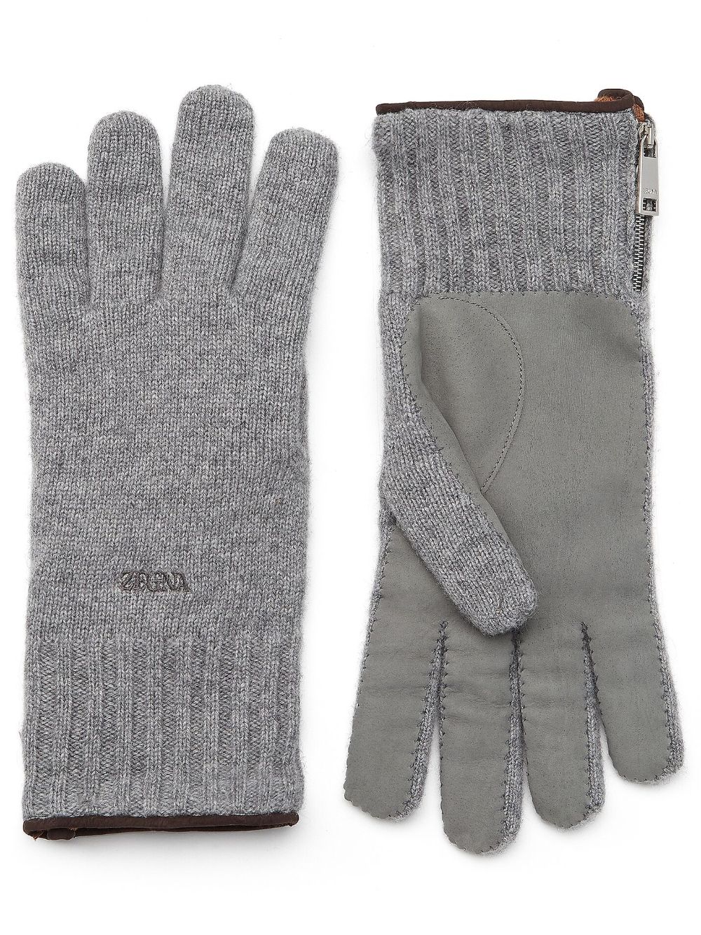 Zegna Oasi 羊绒手套 - 灰色