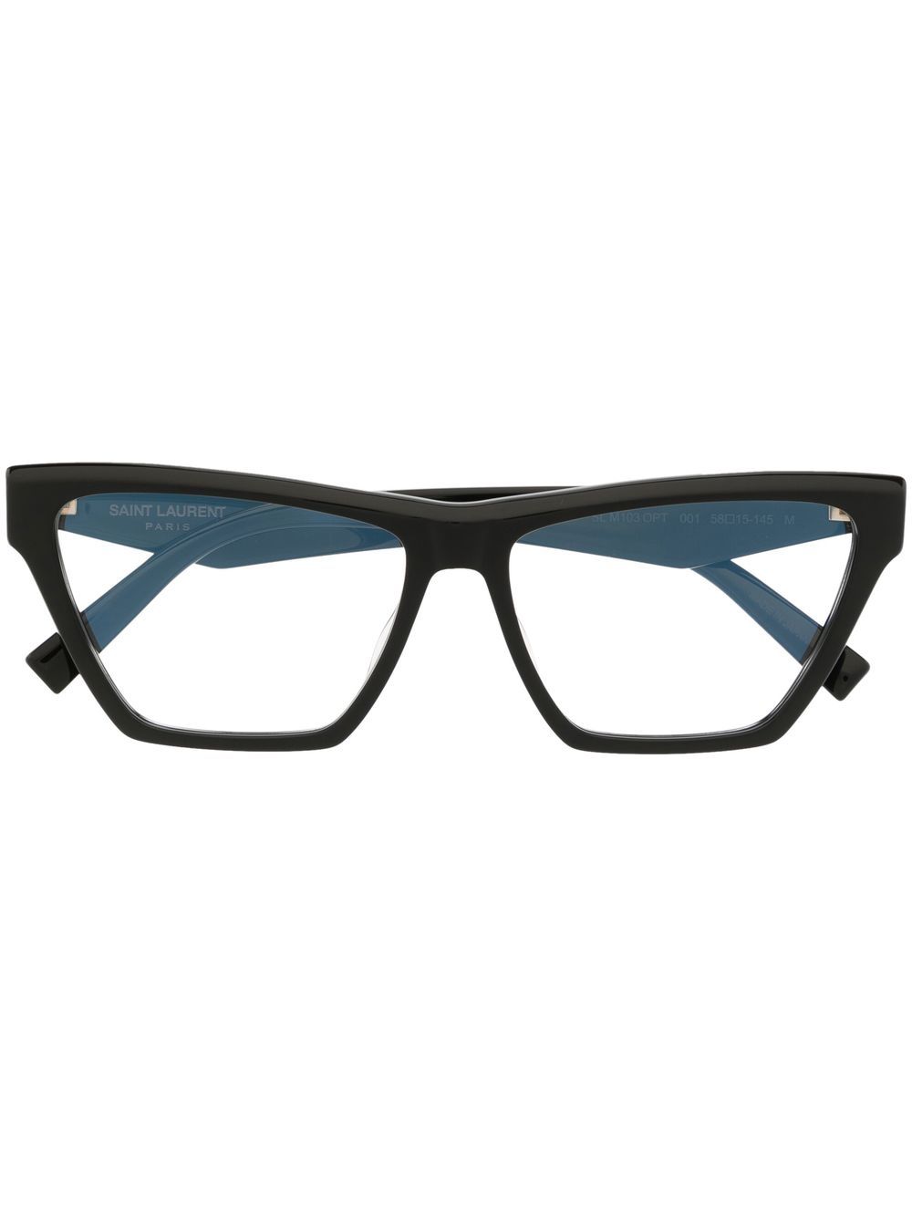 Saint Laurent Eyewear 圣罗兰 logo细节方框眼镜 - 黑色