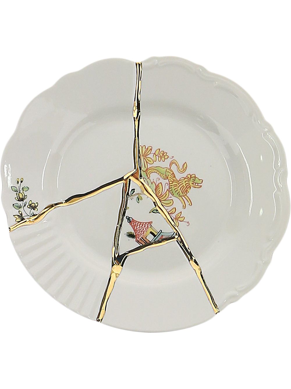 Seletti 裂痕效果餐盘 - 白色